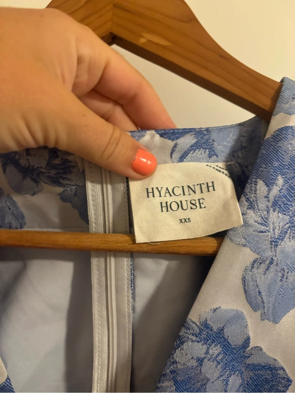 TUCKERNUCK Hyacinth House Blue Floral Jacquard Eleanor Peplum Blouse Size XXS